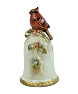 Cardinal Holiday Christmas Bell Porcelain 5.5 inch Tall Seasonal Decor - £9.52 GBP