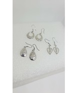 3-Pairs Sterling Silver 925 Earrings Lot Of Taxco Mexico Silver/FREE SHI... - $50.11 CAD