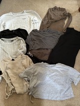 Shein Long Sleeve Crop Top Shirt Lot of 10 Shirts Women&#39;s Size S Netural - £20.64 GBP