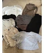 Shein Long Sleeve Crop Top Shirt Lot of 10 Shirts Women&#39;s Size S Netural - £20.57 GBP