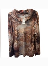 Leo &amp; Nicole Cowl Neck Top Size Xl Nwt - $29.70