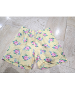 Lauren Ralph Lauren 100% Linen Floral Shorts 18W Roses Yellow High Rise - $29.87 CAD