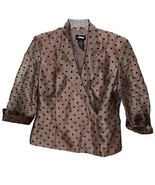 Kathy Roberts Bronze Brown Polka Dot Cocktail Jacket Womens Size 16 - £13.11 GBP