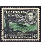 ZAYIX Cyprus 153 Used 45pi blk &amp; emer Forest Scene Nature 083022S117 - £3.75 GBP