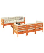  Garden Sofa Set Wax brown, Cream Solid pine wood, Oxford fabric - €1.162,68 EUR