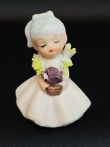 Napco Mini Bisque Porcelain Flower Girl of the Month Figurine Vintage 1970s - £16.28 GBP