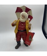 Possible Dreams Rainy Day Cheer Santa With Umbrella 15117 12” Tall - £31.01 GBP