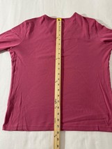 St Johns Bay Women's Red Cotton Embroidered V-Neck Long Sleeve Blouse Top Size L image 10