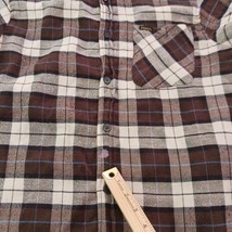 Stanley Flannel Button Shirt  Brown & White Plaid Long Sleeve - Size Men's  L image 3