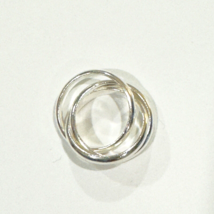 Solid 925 Sterling Silver 3 Bands Ring Size 7 Three Connected Bands 6.9 grams - £9.83 GBP