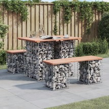 Garden Bench Gabion Design 100x70x72 cm Solid Wood Douglas - £100.28 GBP