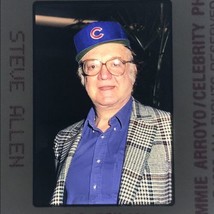 1992 Steve Allen w/ Chicago Cubs Cap Comedian Photo Transparency Slide 35mm - $9.49