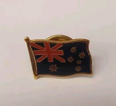 Australian Flag Lapel Hat Pin Waving Flag AUSTRALIA Enamel Pinchback Tie... - $16.63