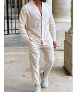 Men&#39;s Button Up Long Sleeve Top and Pants Set - $69.05 CAD