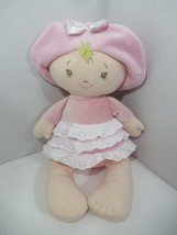 Baby G Gund First Soft Doll Dolly blonde plush pink hat white lace satin dot bow - £23.52 GBP