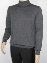 Men's Sweater Knit By BRANGO Turkey Mock Neck Cotton Blend 21050 Charcoal image 8