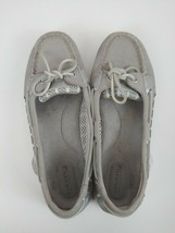 Sperry Top-Sider Womens Gray &amp; Silver Leather &amp; Mesh 2 Eye Slip-On Shoe ... - £19.37 GBP