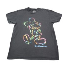 Disneyland by Hanes Shirt Mens Black Mickey Mouse Crew Neck Short Sleeve... - $18.69