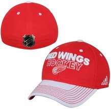 Detroit Red Wings NHL Adidas Red Two Tone Locker Room Hat Cap Men&#39;s Flex L/XL - £13.36 GBP