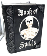 Halloween Decoration Book of Spells Book Shape with Skeleton - $12.95