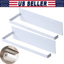 2Pc Paper Towel Holder Under Cabinet Wall Mount Stainless Steel Rack For Kitchen - £20.55 GBP