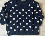 Lucky Brand Sweater  Polka Dot 3/4 Sleeve Crew Neck Navy Blue Size large - $29.03