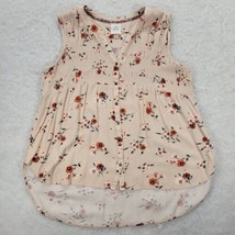 Knox Rose Floral Smocked Hi Lo Boho Tank Top Womens Sz XXL 2X Boho Peasant - $21.39