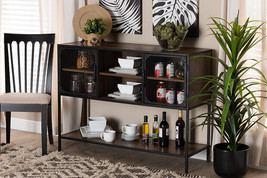 Ogden Light Brown and Natural Rattan 3-Door Sideboard - $1,400.37 MXN