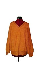 mittoshop Sweater Burnt Orange Women Textured Size Small/Medium V Neck - £15.54 GBP