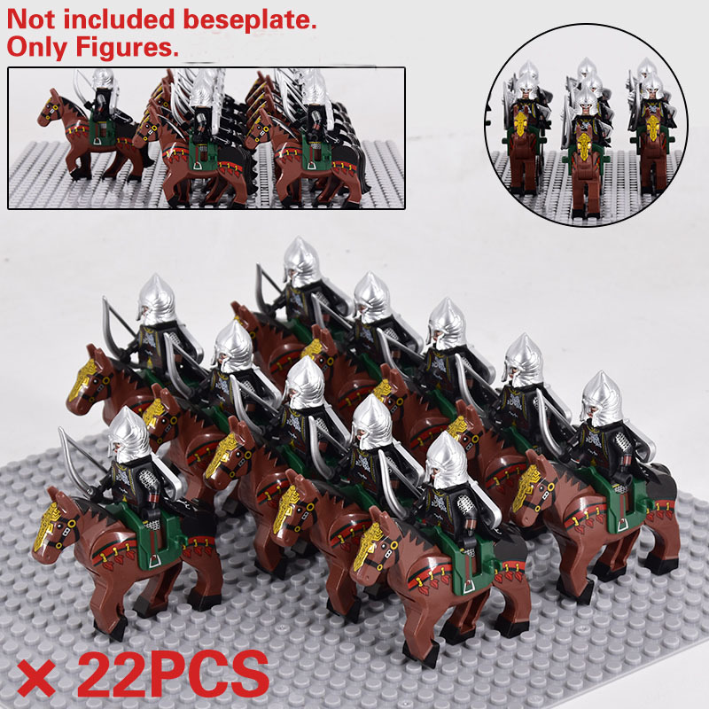 22pcs LOTR Mounted High Elves Short Sword Infantry Army Soliders Minifigures Toy