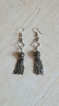 Vintage Earrings Costume Jewelry Handmade Jellyfish Tassel B64 - $19.99
