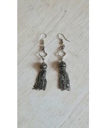 Vintage Earrings Costume Jewelry Handmade Jellyfish Tassel B64 - $27.40 CAD