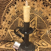 Electric Dancing flame Candlestick Light with tin base in Black - £58.97 GBP