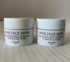 2 FRESH Rose Face Mask Infused Real Rose Petals Soothes Tones .5 oz EACH NEW - $18.80