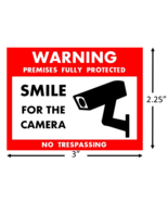 Smile For The Camera Security Warning Stickers / 6 Pack + FREE Shipping - $7.75 CAD