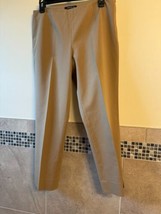 NWOT Layafette 148 &quot;Cropped Bleecker&quot; Taupe Cotton Blend Trousers SZ 6 - £76.81 GBP