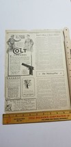 Vtg 1919 Advertising Colt Firearms Hartford Wwi Soldier Leslie&#39;s Weekly B4 - £6.75 GBP