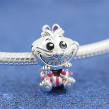925 Sterling Silver Disney Alice in Wonderland Cheshire Cat Charm Bead - £13.01 GBP