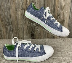 Converse All Star Sneakers Youth Girls 3 Heather Blue/White Textile Lace... - $29.65