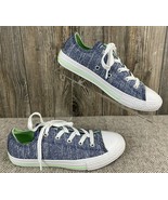 Converse All Star Sneakers Youth Girls 3 Heather Blue/White Textile Lace... - £23.32 GBP