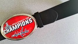 Washington C API Tals 2018 Stanley Cup Champions Epoxy Buckle &amp; Black Belt - £19.69 GBP