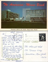Florida Miami Beach Americana Hotel in Bal Harbor Posted 1967 to NY Postcard - £7.42 GBP
