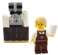 New Minifigure Barista Lot Food Coffee Worker Set Gifts Toys - £23.58 GBP