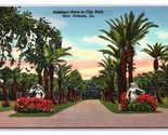 City Park American Drive Street View New Orleans Louisiana UNP Linen Pos... - $2.92