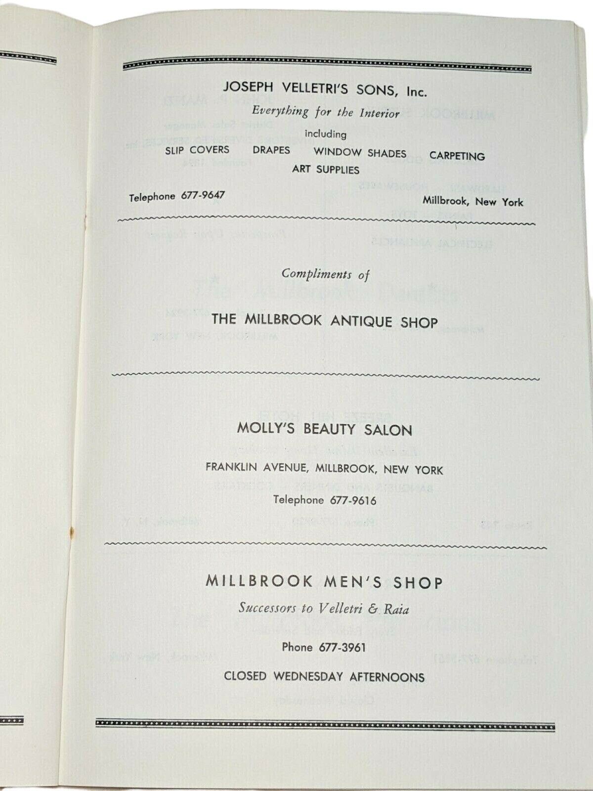 Vintage Millbrook Community Day Celebration Fourth of July 1972 Booklet AB86 New York