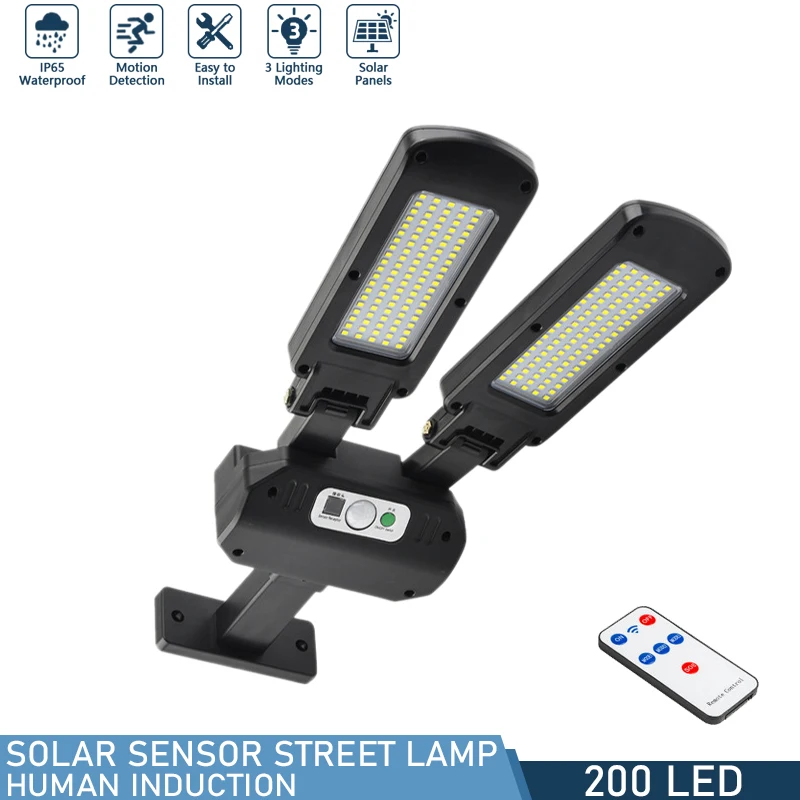 200 COB Solar LED Light With 3 Mode IP65 Waterproof Motion Sensor Garden Street  - £214.44 GBP
