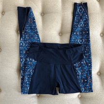 Z by Zobha Blue Leggings Print Panel Zippers S 4 6 - $13.50
