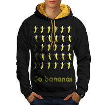 Wellcoda Banana Fruit Funny Food Mens Contrast Hoodie, Fruit Casual Jumper - £31.61 GBP