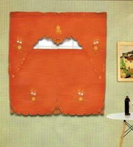 CHRISTMAS CANDLES POINSETTIAS HOLIDAY RED EMBROIDERED KITCHEN CURTAIN 3 ... - $19.60