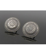 CARL ART 925 Silver - Vintage Swirl Pattern Non Pierce Screw Earrings - ... - £45.64 GBP